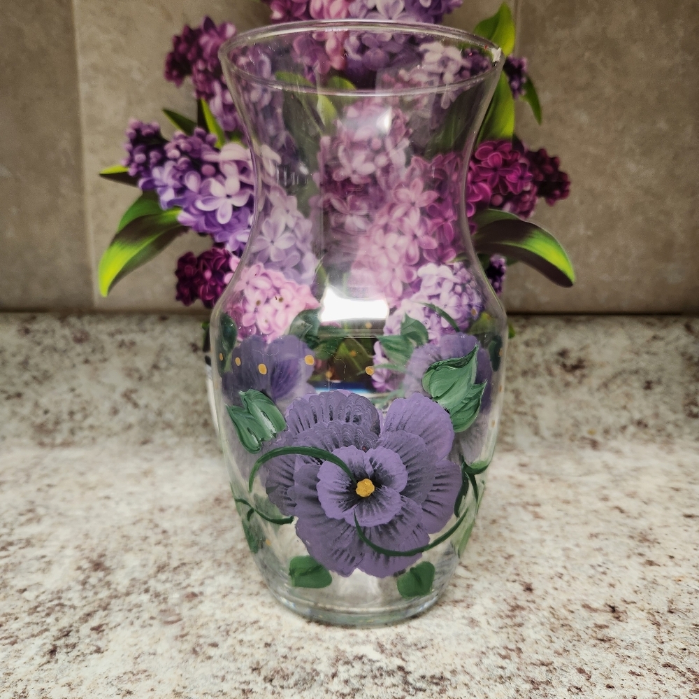 Hand Painted Decorative Glass Vase View 3